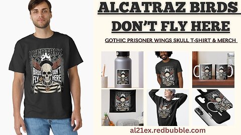 Birds Don't Fly Here – Gothic Alcatraz T-Shirt Design You Need to See! #alcatraz #prisonlife