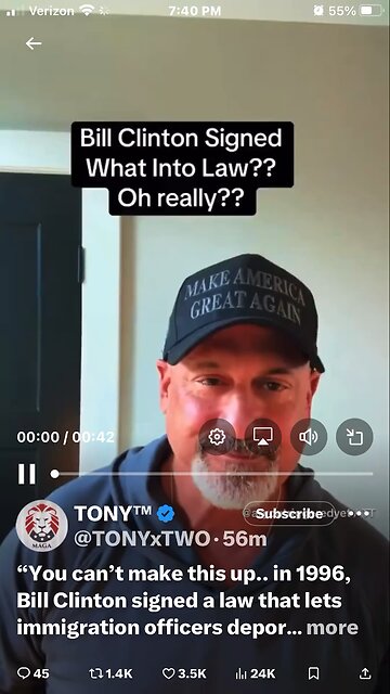 You can’t make this up.. in 1996, Bill Clinton signed a law that lets immigration officers deport