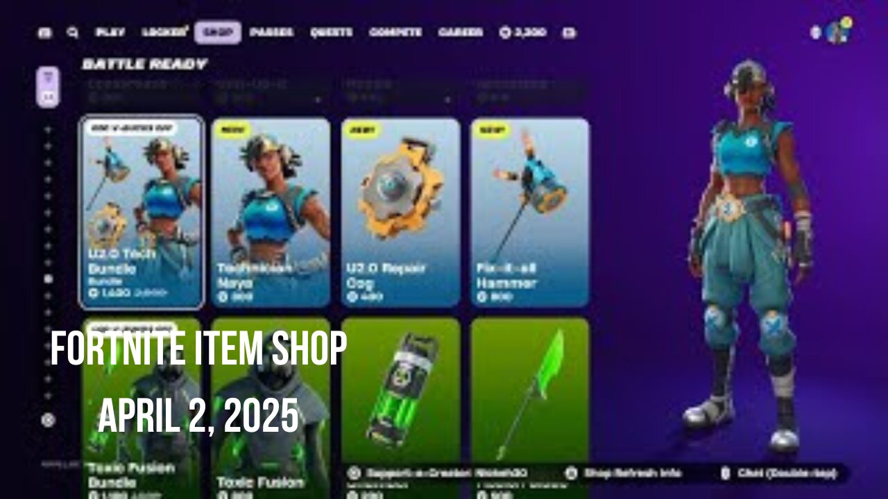 Fortnite Item Shop|April 2, 2025(*New* U2.0 Tech Bundle)