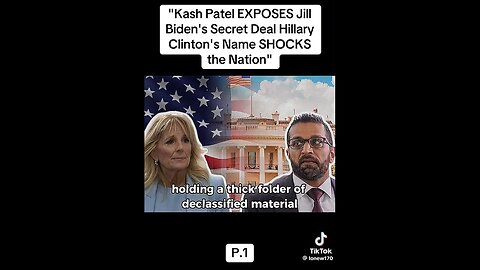 💥 (Pt 1) KASH PATEL EXPOSES JILL BIDEN'S SECRET DEAL - HILLARY CLINTON'S NAME SHOCKS THE NATION SHOCKS THE NATION