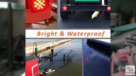 CZC AUTO 12V LED Submersible Left and Right Trailer Lights Stop Tail Turn Signal