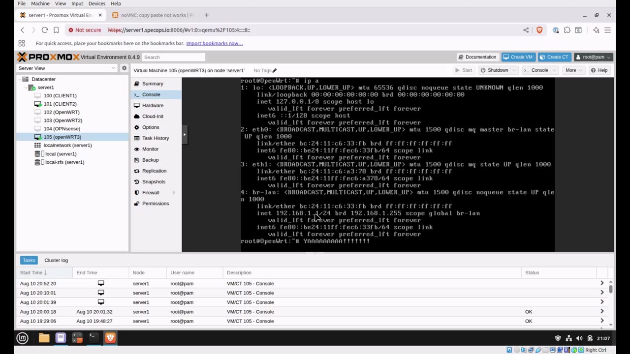 "PASTE" from linux desktop to terminal window