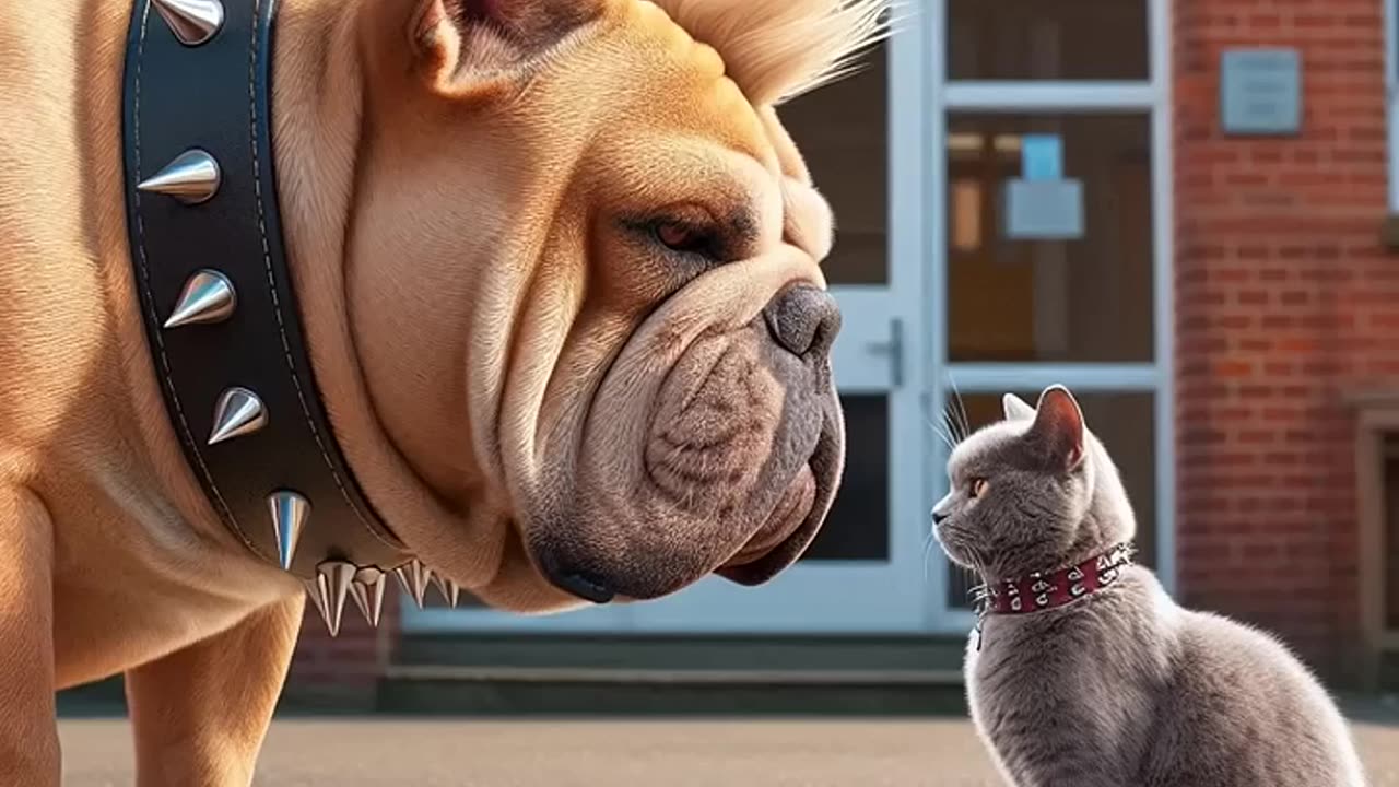 cat fight with bully dog