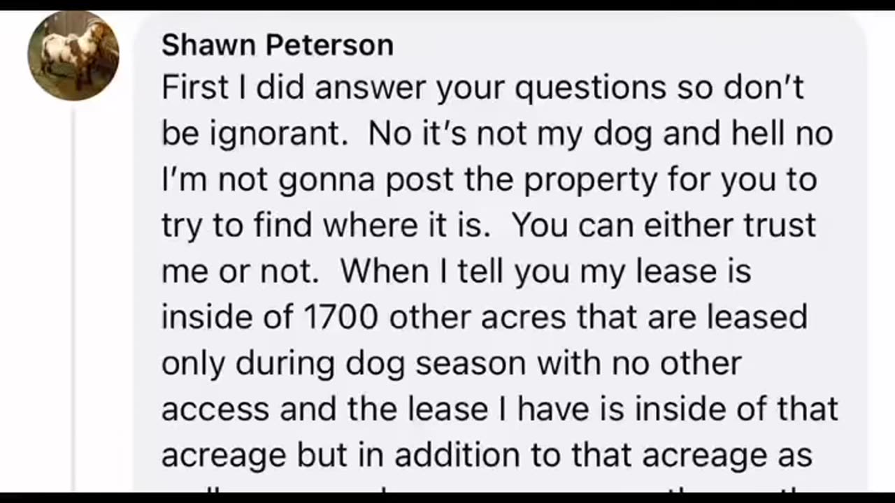 Guy complains about hunting dogs