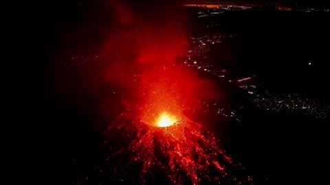 Nighttime Volcan de Fuego Eruption