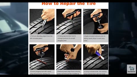 AUTOWN Tire Repair Kit - 68pcs Heavy Duty Tire Plug Kit, Universal Tire Repair T