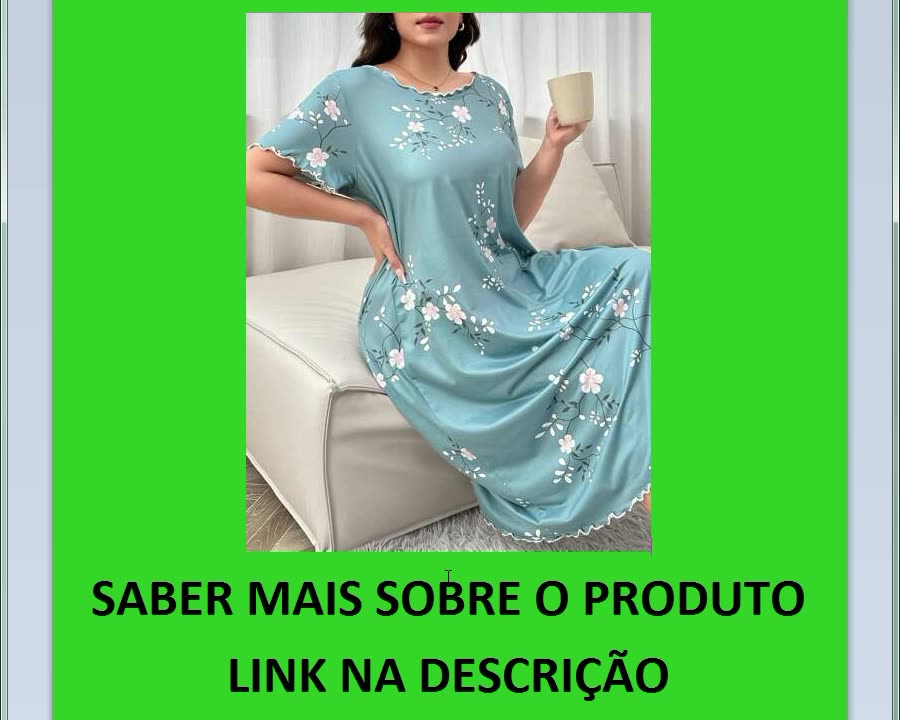 Vestido de Pijama com Estampa Floral de Manga Curta em Plus Size