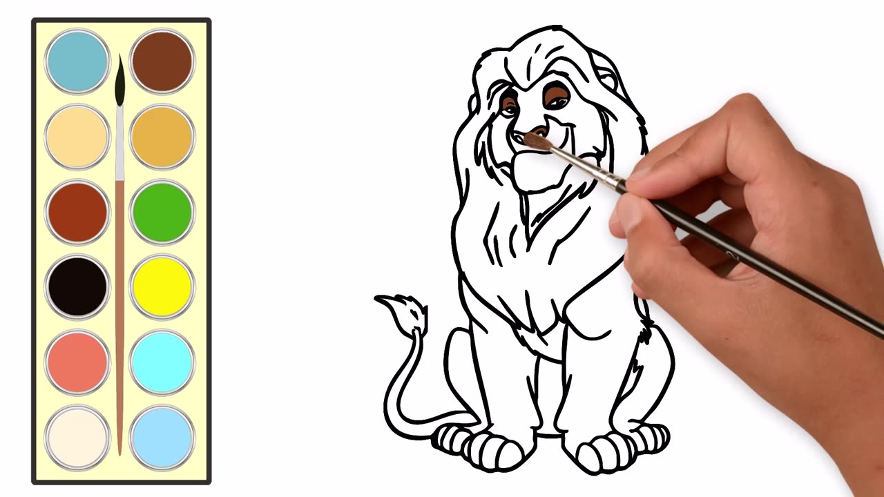 Mufasa Lion King Painting for Kids | Easy Art for Ages 6-8