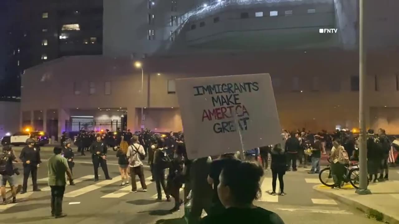 Three Arrested as Anti-ICE Protest Erupts Outside Downtown LA Detention Center