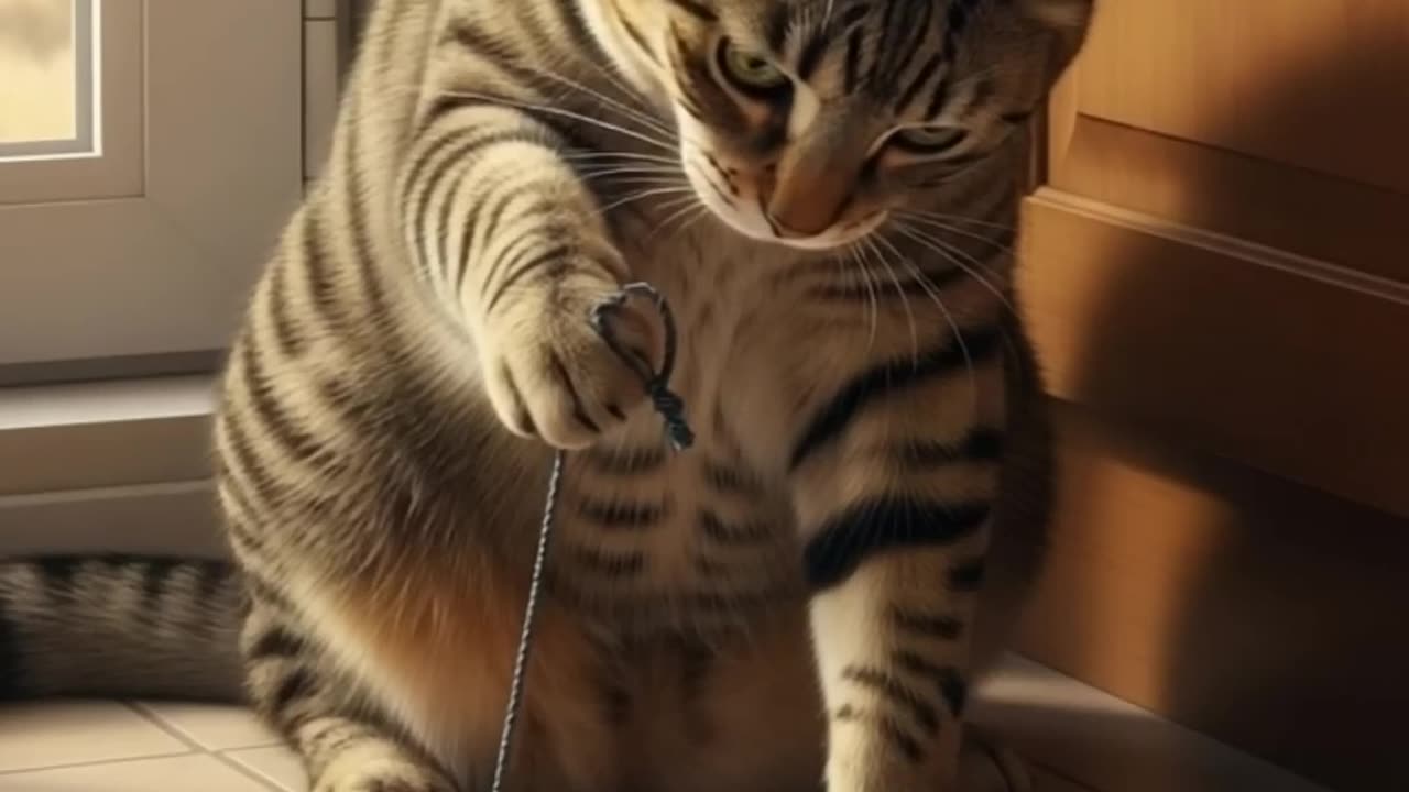 The cat waits for the mouse to go into the trap!