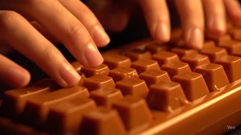 Typing on a Caramel Keyboard – Oddly Satisfying ASMR