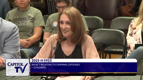 Rhode Island Rep. Sherry Roberts (R) is told she would be distributing "contraband"....
