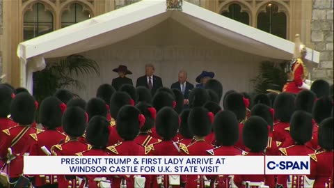 President Trump and first lady Melania Trump arrived at Windsor Castle