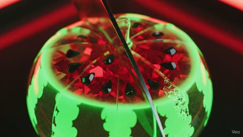 “Crystal Glass Watermelon Cutting ASMR”