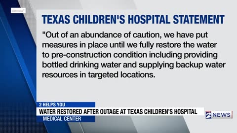 Texas Children’s Hospital faces water issues, adapts with bottled water
