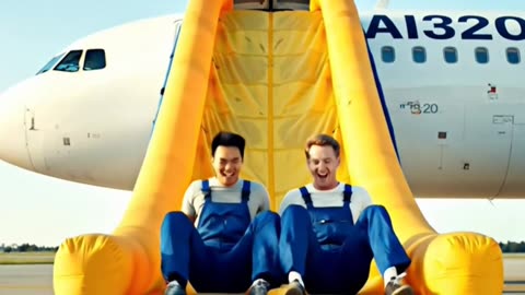Funny Guys #A320 Escape Slide #Aviation #AeroArduino