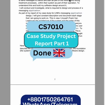 Student Work (Report) | CS7010 Part 1 Case Study & Implementation Report |University of West London