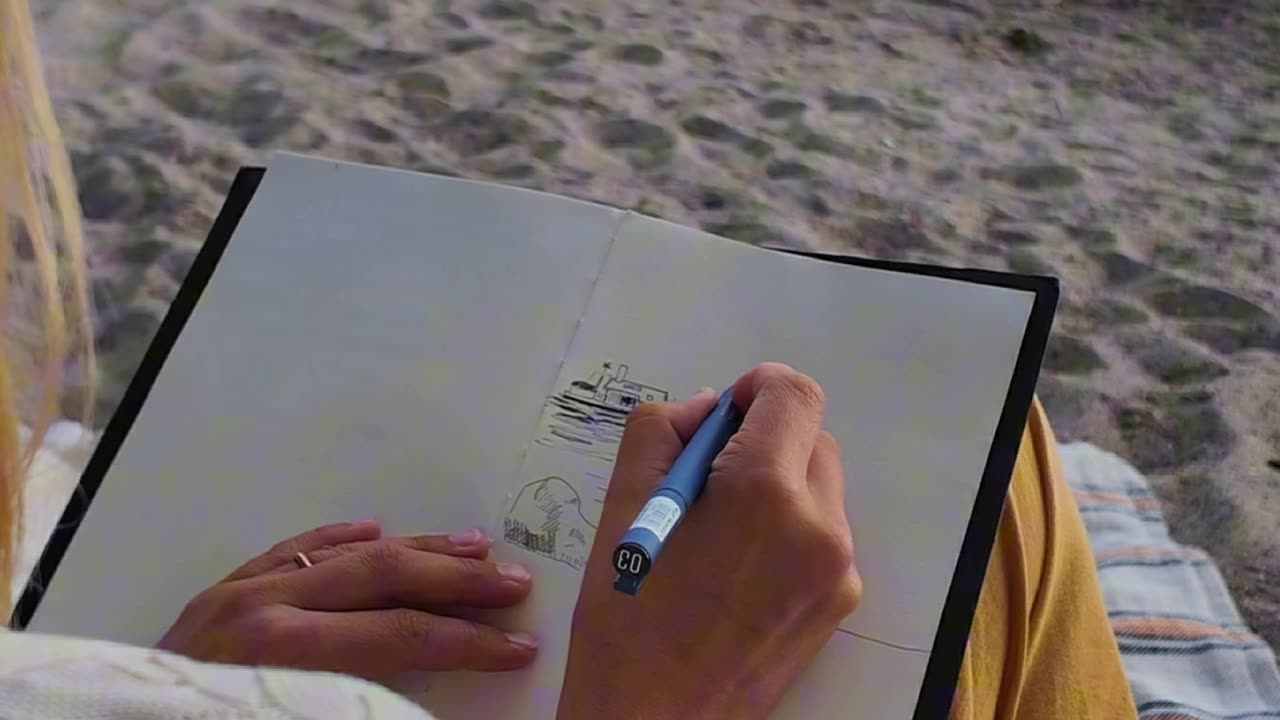 Drawing moment on the lake
