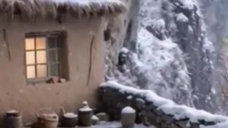 Winter Mountain Resort, snowfall.