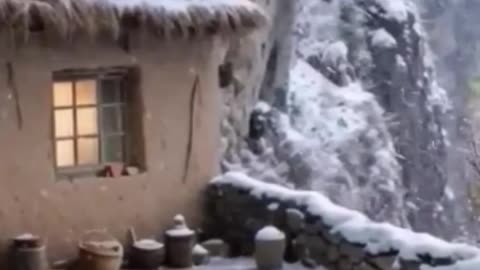Winter Mountain Resort, snowfall.