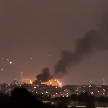 Iranian ballistic missile strikes near Ben Gurion Airport in Tel Aviv, Israel