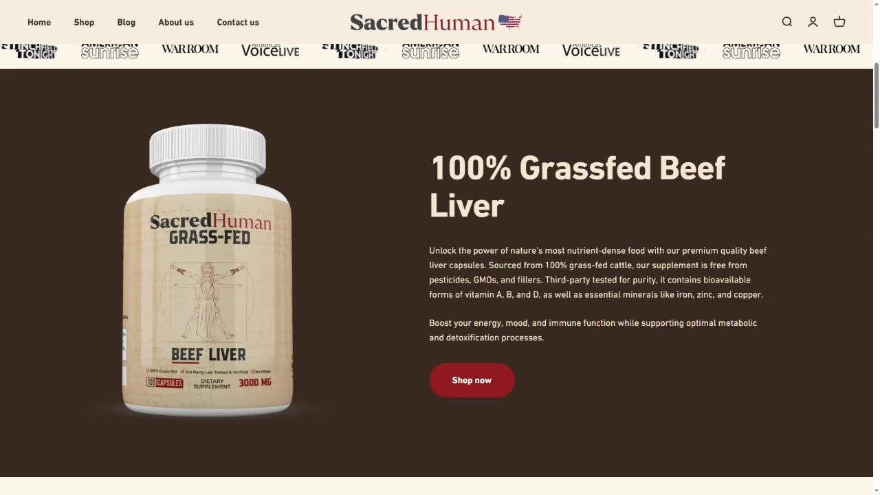 MAKE AMERICA HEALTHY: Grass-Fed Beef Liver From SacredHuman Health