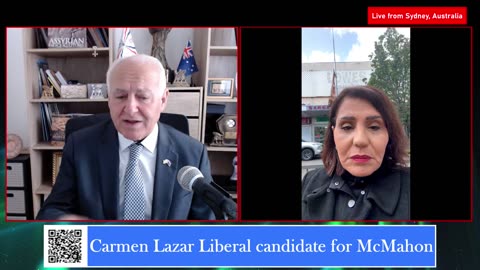 Carmen Lazar Liberal candidate for McMahon Pre-Election Discussion on Cinemond