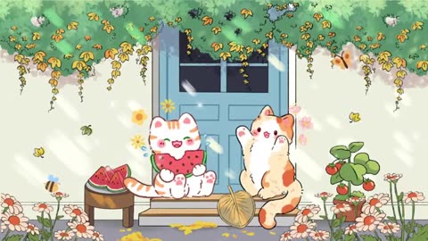 Happy Vibe Lofi🍭🍉1 Hr Songs🌤️ lofi chill 【Cute lofi music mix】 🌷 study, aesthetic, chill, relax ☀️
