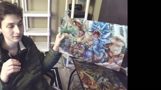 Review Of The Pokemon Champions 3D Lenticular Poster That Features An Image Of Red In The 3D Poster