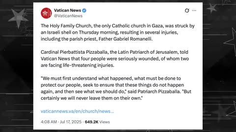 israel Just Bombed a Catholic Church — And the Vatican Is Furious