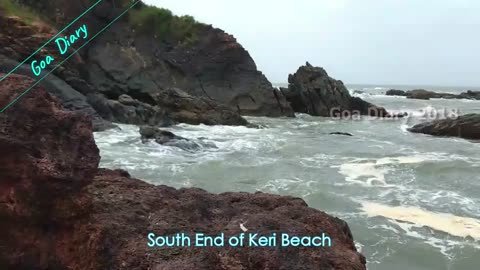 Keri beach complete, Ajooba temple, South End Rocks, North End View