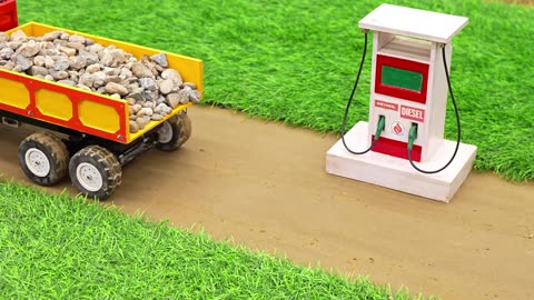 diy mini truck loading stone from crusher machine science project