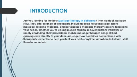 Looking for the best Massage Therapy in Battersea