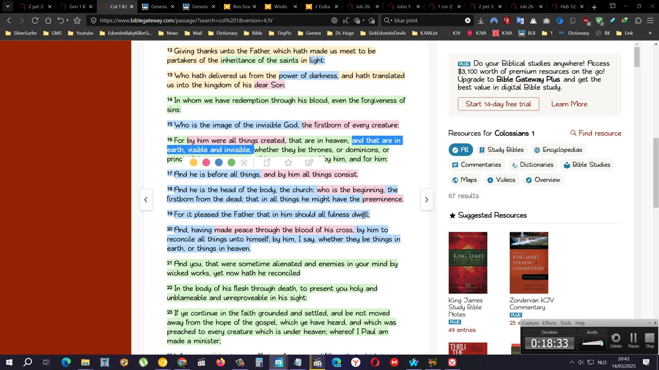 Genesis 1 The Earth Is Made By The One Everybody Calls Jesus Through The Lord God 1-