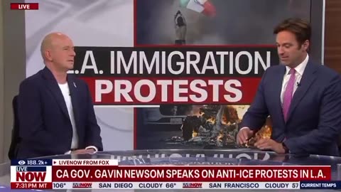 California’s Governor Gavin Newsom giving press conference with no audio