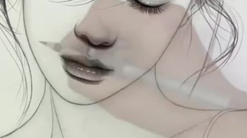 Woman Pencil Drawing | Hair Strands