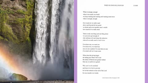 When Is Enough, Enough - Lyrics from the Heavenly Realms Album