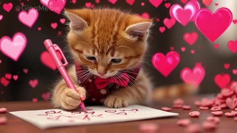Tiny Cat_s Valentine_s Day Surprise_cat _kitten _valentine _cute _love(1080P_HD)(720P_60FPS)