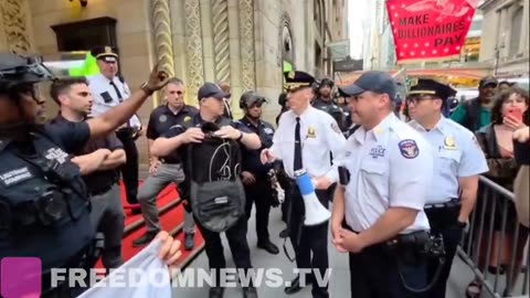 🚩Protestor ARRESTED for blocking the entrance to the MAGA Gala in Manhattan