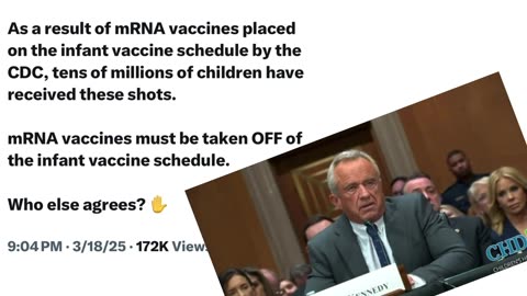 mRNA bioweapon shots will not be removed from the childhood schedule or any schedule