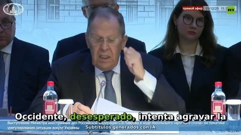Lavrov: "Por desesperación, Occidente intenta agravar la situación y seguir en pie de guerra"