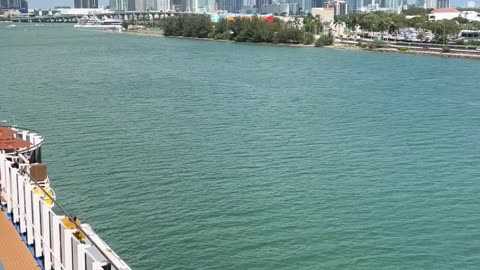 Cruise Ship Balcony View of Miami