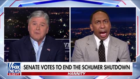 SAS STOPS BY! Hannity, Stephen A. Smith Mix it Up Over Government Shutdown