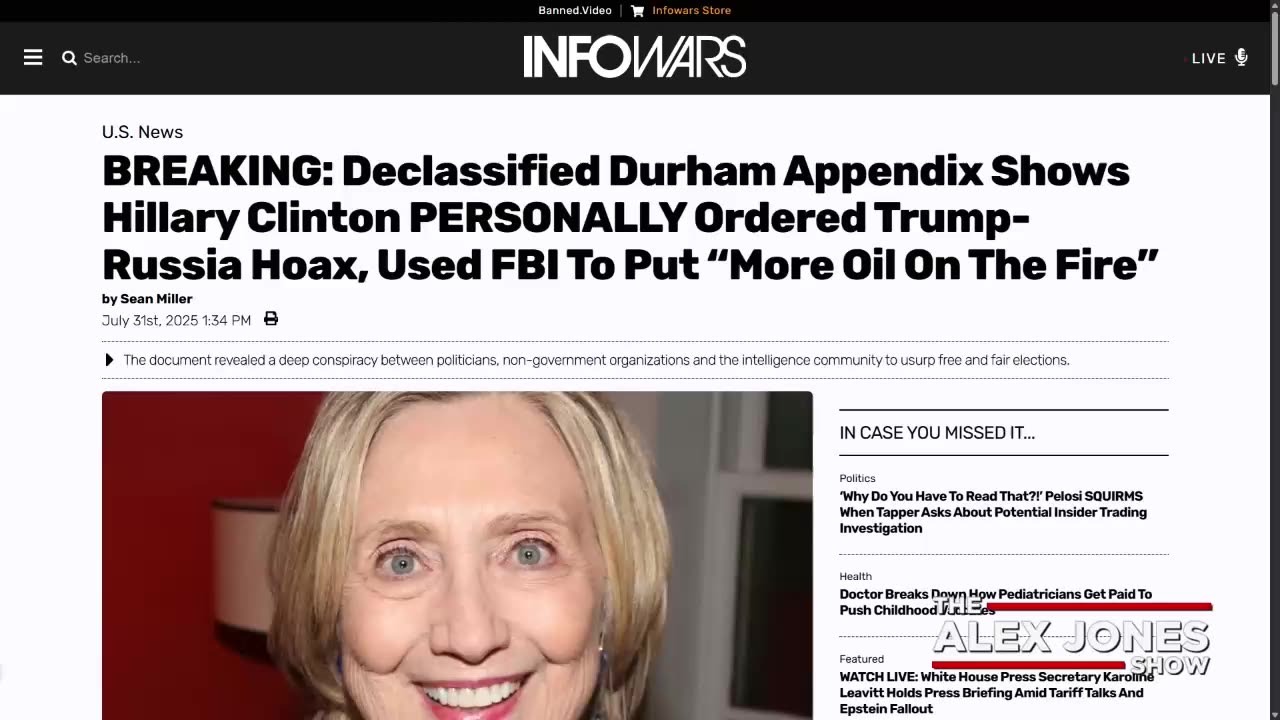 BREAKING: Declassified Durham Appendix Shows Hillary Clinton PERSONALLY Ordered Trump-Russia Hoax