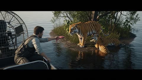 Bengal Tiger Rescue Swamp Flood Heroism