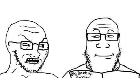 soyjaks arguing over furfaggotry