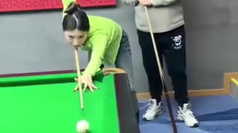 funny video playing billiards