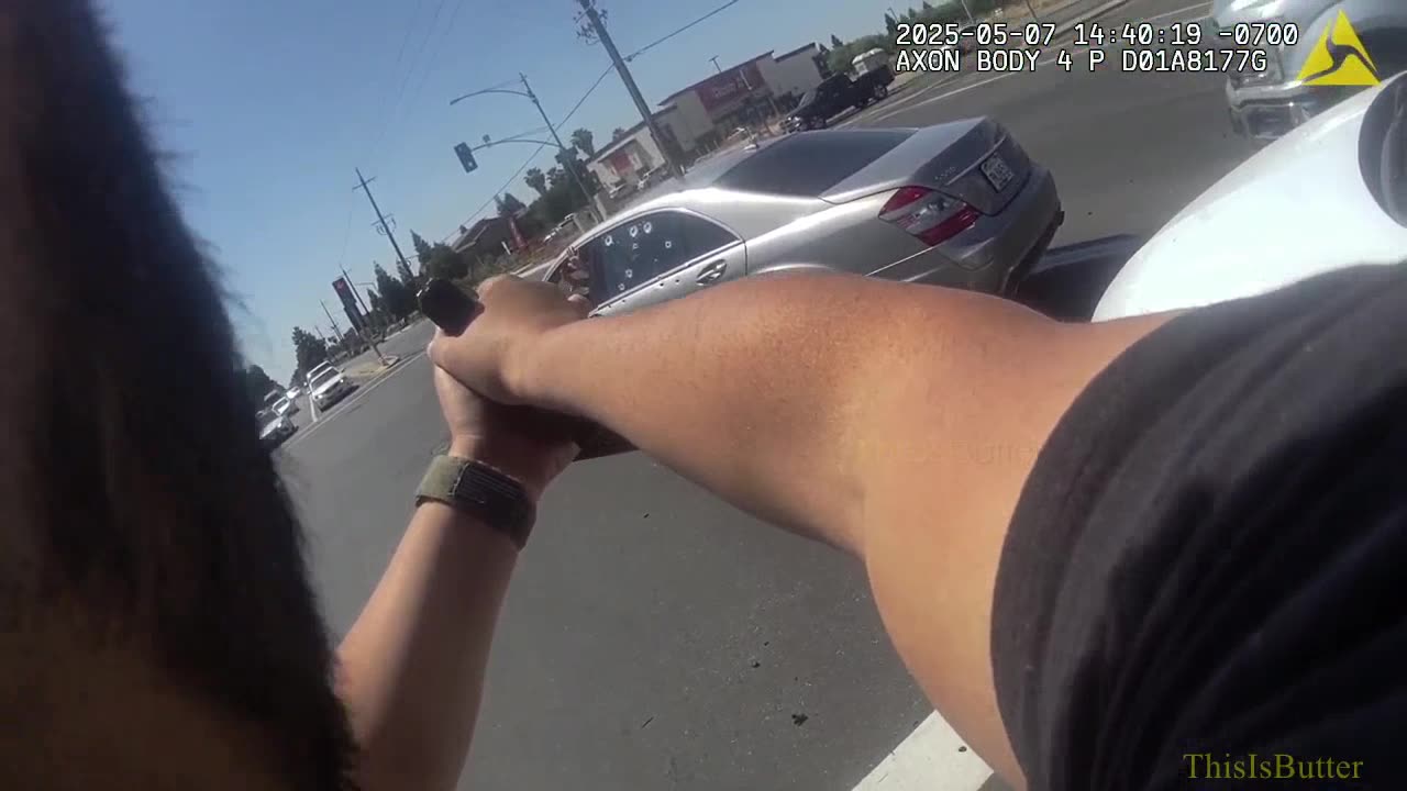 Fresno Police release footage of sergeant shooting at man who fired shots at toddler, mom