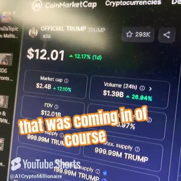 official trump trump crypto market price prediction news today #fyp