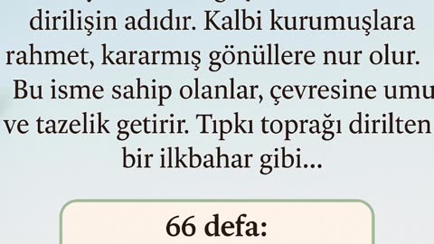 Bahar İsmi Bir Mevsim Değil, Bir Mucizedir 🌸 | İsminin Sırrı ve 66 Zikir Tertibi